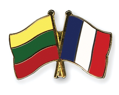Fahnen Pins Litauen Frankreich