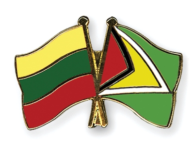 Fahnen Pins Litauen Guyana