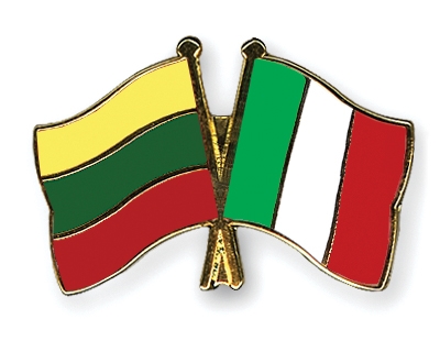 Fahnen Pins Litauen Italien