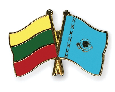 Fahnen Pins Litauen Kasachstan