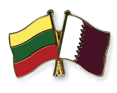 Fahnen Pins Litauen Katar