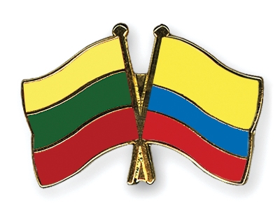 Fahnen Pins Litauen Kolumbien