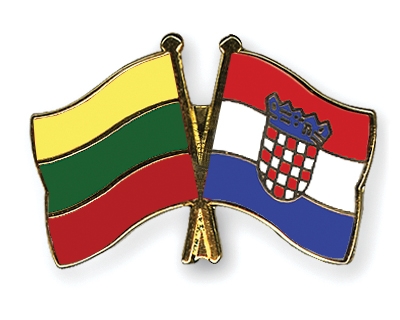 Fahnen Pins Litauen Kroatien