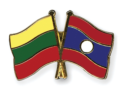 Fahnen Pins Litauen Laos