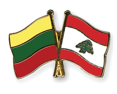 Fahnen Pins Litauen Libanon