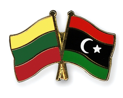 Fahnen Pins Litauen Libyen