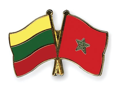 Fahnen Pins Litauen Marokko