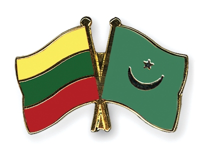 Fahnen Pins Litauen Mauretanien