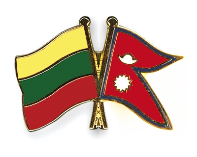 Fahnen Pins Litauen Nepal