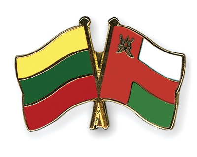Fahnen Pins Litauen Oman