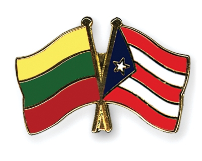 Fahnen Pins Litauen Puerto-Rico