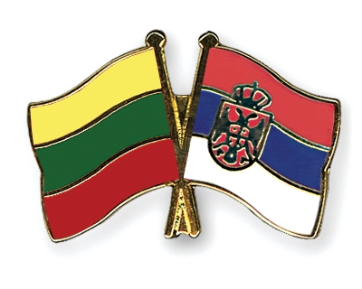 Fahnen Pins Litauen Serbien