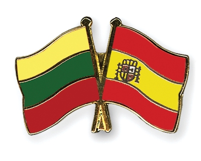 Fahnen Pins Litauen Spanien