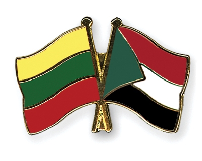 Fahnen Pins Litauen Sudan