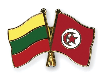 Fahnen Pins Litauen Tunesien