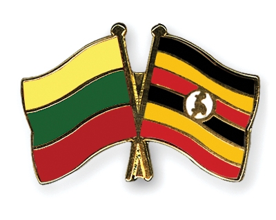 Fahnen Pins Litauen Uganda