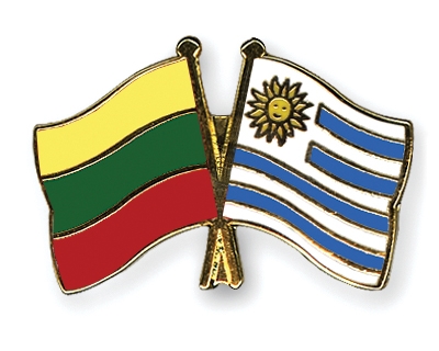 Fahnen Pins Litauen Uruguay