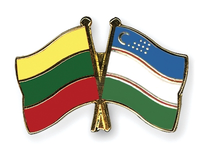 Fahnen Pins Litauen Usbekistan