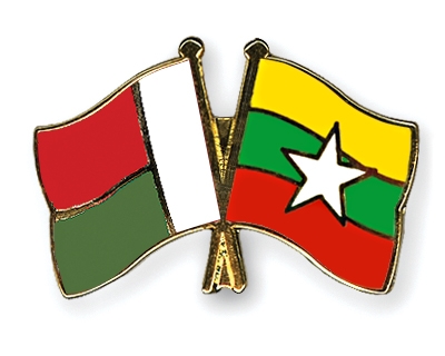 Fahnen Pins Madagaskar Myanmar