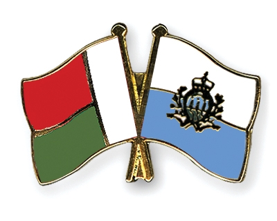 Fahnen Pins Madagaskar San-Marino