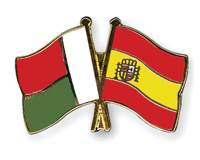 Fahnen Pins Madagaskar Spanien