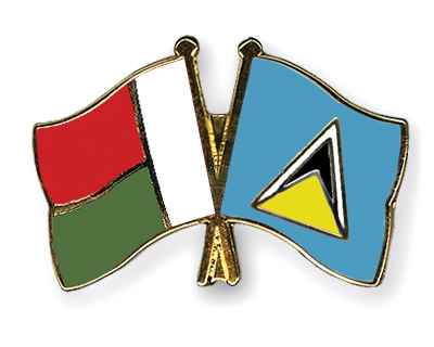 Fahnen Pins Madagaskar St-Lucia