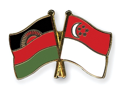 Fahnen Pins Malawi Singapur