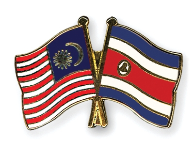 Fahnen Pins Malaysia Costa-Rica