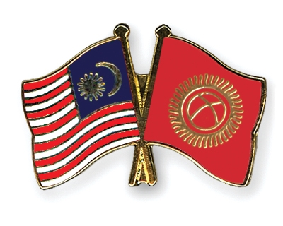 Fahnen Pins Malaysia Kirgisistan