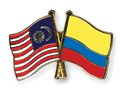 Fahnen Pins Malaysia Kolumbien