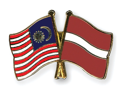 Fahnen Pins Malaysia Lettland
