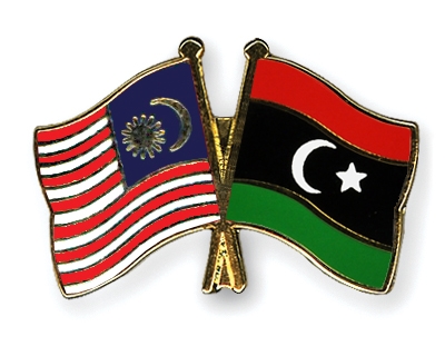 Fahnen Pins Malaysia Libyen