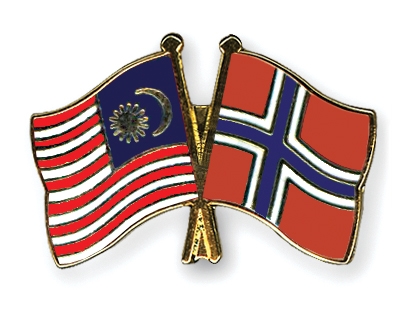 Fahnen Pins Malaysia Norwegen