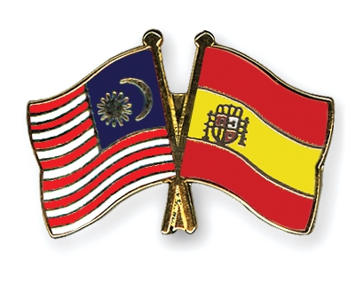 Fahnen Pins Malaysia Spanien