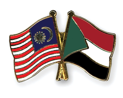 Fahnen Pins Malaysia Sudan