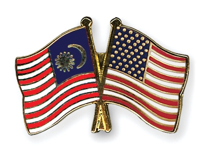 Fahnen Pins Malaysia USA