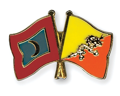 Fahnen Pins Malediven Bhutan