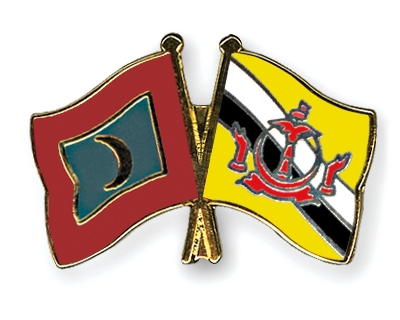 Fahnen Pins Malediven Brunei-Darussalam