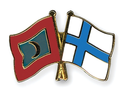 Fahnen Pins Malediven Finnland