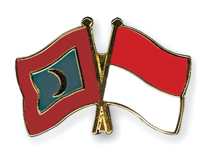 Fahnen Pins Malediven Indonesien