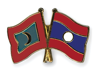 Fahnen Pins Malediven Laos