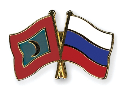 Fahnen Pins Malediven Russland