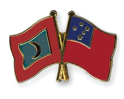 Fahnen Pins Malediven Samoa