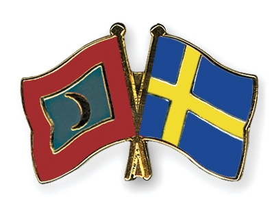 Fahnen Pins Malediven Schweden