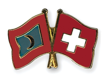 Fahnen Pins Malediven Schweiz