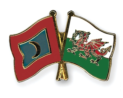 Fahnen Pins Malediven Wales