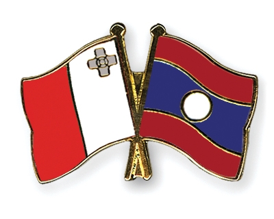 Fahnen Pins Malta Laos