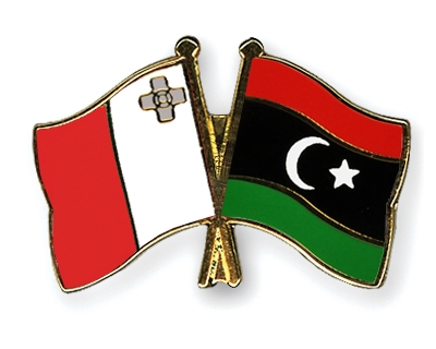 Fahnen Pins Malta Libyen