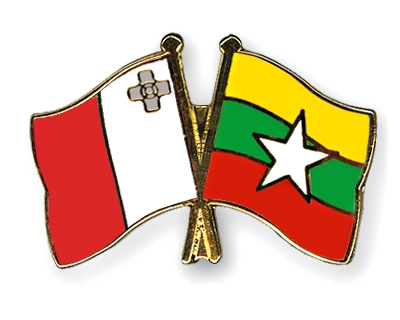 Fahnen Pins Malta Myanmar