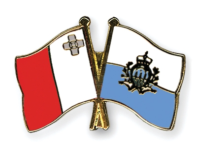 Fahnen Pins Malta San-Marino